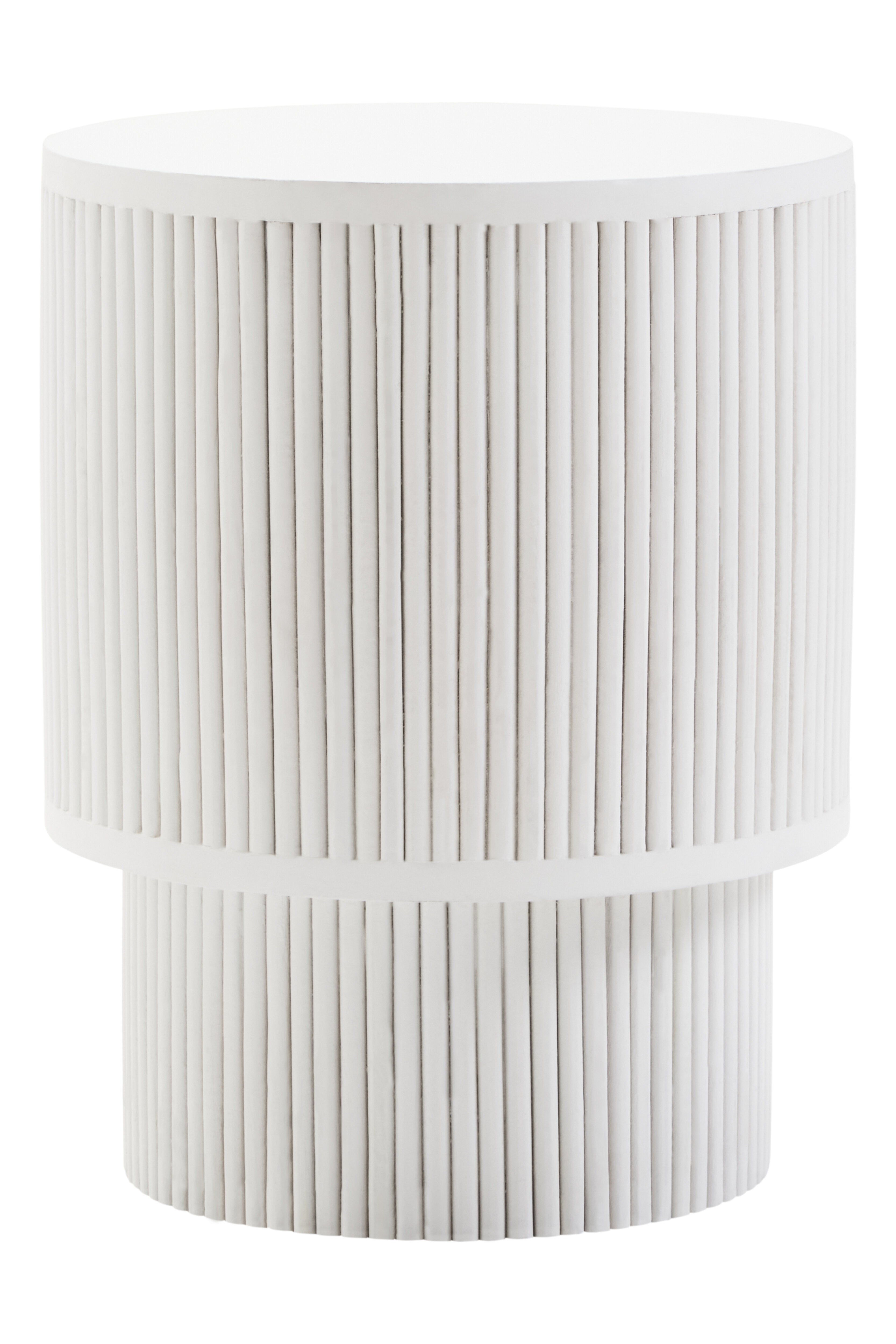 Lentigo Whitewash Mango Wood Ribbed Side Table